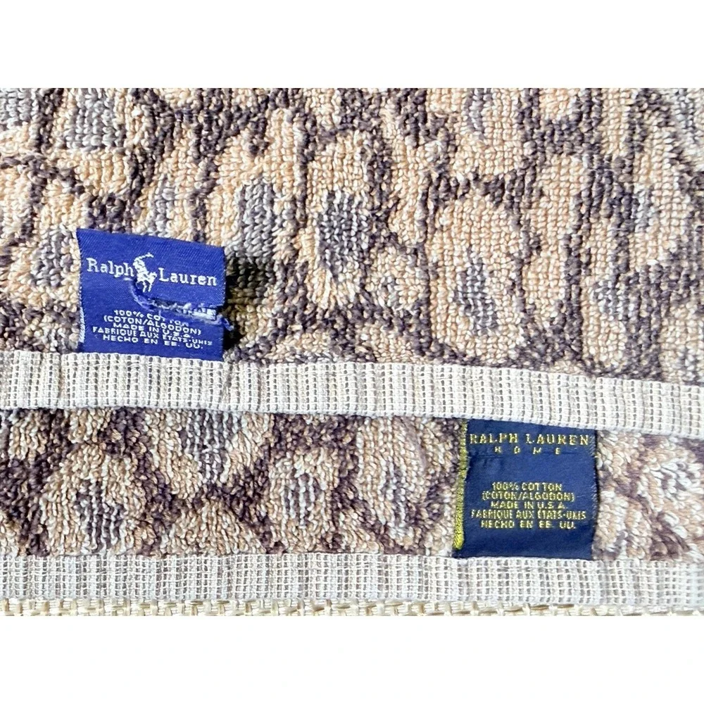 Ralph Lauren Leopard Bath Towel Lot‎ Cheetah Aragon Animal Print Safari